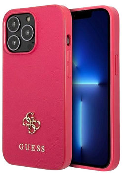 Панель Guess Saffiano 4G Small Metal Logo для Apple iPhone 13 Pro Max Pink (3666339047993)