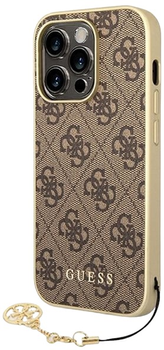 Etui plecki Guess 4G Charms Collection do Apple iPhone 14 Pro Brown (3666339094171)