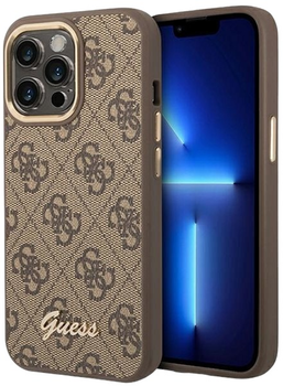 Панель Guess 4G Vintage Gold Logo для Apple iPhone 14 Pro Brown (3666339065263)