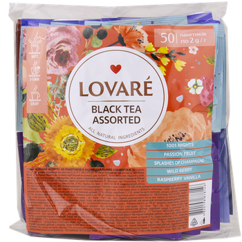 Чай Lovare Черный ассорти 50*2г черный (9)