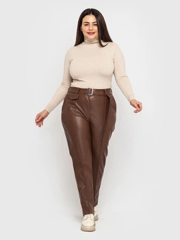 Брюки кожаные "Сит" (мокко) 50 (XL)