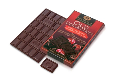Шоколад "OLD Collection" ХКФ Горький с вишневыми кусочками 62% 200г (16)