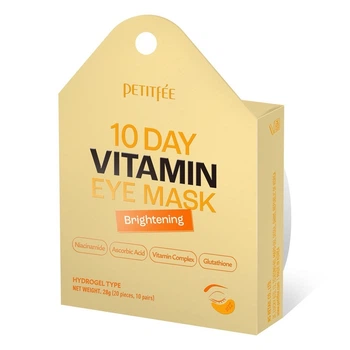 Гідрогелеві патчі для області навколо очей "Освітлювальні" Petitfee 10 Days Vitamin Eye Mask 20 шт