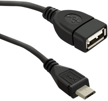 Kabel Qoltec USB OTG A - Micro USB B 0.2 m czarny (5901878504049)