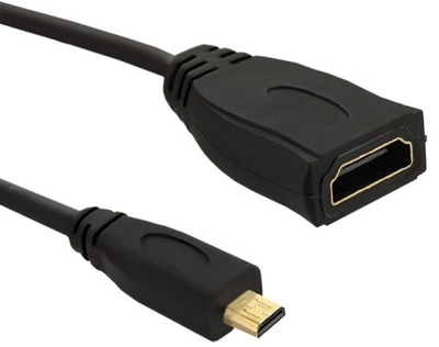 Адаптер Qoltec HDMI A - Micro HDMI D 0.2m чорний (5901878503998)