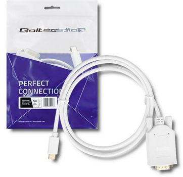 Kabel Qoltec USB Typ-C - VGA FULL HD Alternate mode 2 m biały (5901878504193)