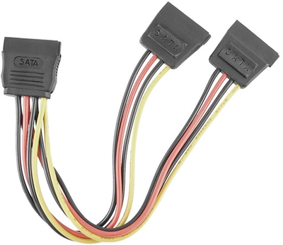 Kabel Qoltec rozgałęziacz SATA żeński - 2x SATA żeński 0.2 m (5901878523132)