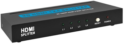 Розширювач Qoltec HDMI 1x4 v.1.3b (5901878505374)