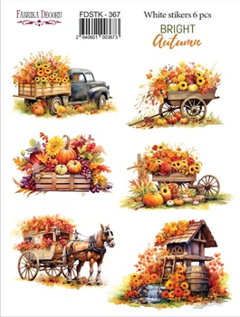 Набор наклеек (стикеров) Фабрика Декору 6 шт bright autumn #367, 1 лист, FDSTK-367