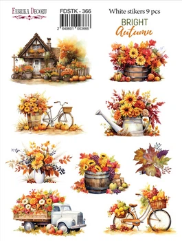 Набор наклеек (стикеров) Фабрика Декору 6 шт bright autumn #366, 1 лист, FDSTK-366