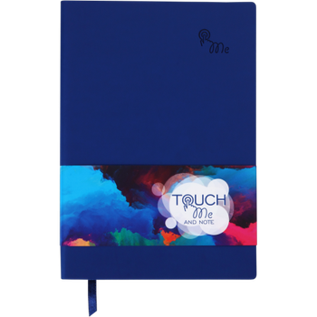 Блокнот діловий BM.295002-03 TOUCH ME А5, 96 арк, чистий, обкладинка штучна шкіра, т.-синій (50)