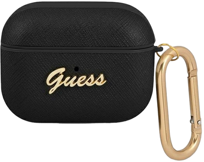 Чохол CG Mobile Guess Saffiano Script Metal Collection для AirPods Pro Black (3666339009793)