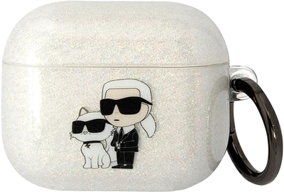 Чохол CG Mobile Karl Lagerfeld Glitter Karl & Choupette для AirPods 3 Transparent (3666339088125)