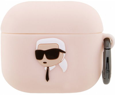 Чохол CG Mobile Karl Lagerfeld Silicone Karl Head 3D для AirPods 3 Pink (3666339087883)