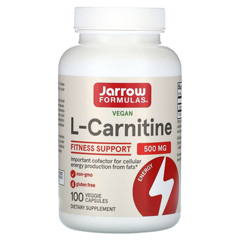 L-карнитин Jarrow Formulas "L-Carnitine" 500 мг (100 вегетарианских капсул)