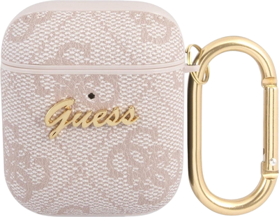 Чохол CG Mobile Guess 4G Script Metal Collection GUA24GSMP для AirPods 1 / 2 Pink (3666339009755)