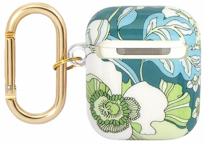 Etui CG Mobile Guess Flower Strap Collection GUA2HHFLN do AirPods 1 / 2 Zielony (3666339041885)