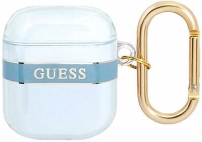 Etui CG Mobile Guess Strap Collection GUA2HHTSB do AirPods 1 / 2 Niebieski (3666339047108)
