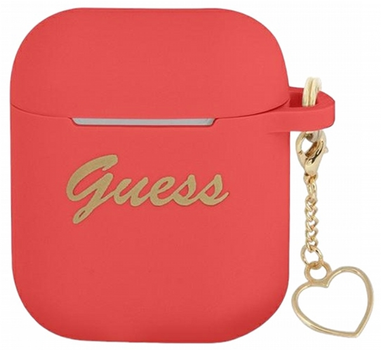 Чохол CG Mobile Guess Silicone Charm Heart Collection GUA2LSCHSR для AirPods 1 / 2 Red (3666339039097)