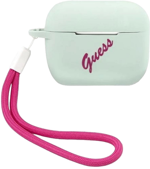 Etui CG Mobile Guess Silicone Vintage GUACAPLSVSBF do AirPods Pro Niebieski fuschia (3700740495483)