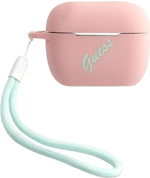 Etui CG Mobile Guess Silicone Vintage GUACAPLSVSPG do AirPods Pro Różowy-Zielony (3700740495469)