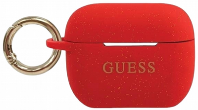 Чохол CG Mobile Guess Silicone Glitter GUACAPSILGLRE для AirPods Pro Red (3700740493656)
