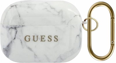 Etui CG Mobile Guess Marble Collection GUACAPTPUMAWH do AirPods Pro Biały (3700740485545)
