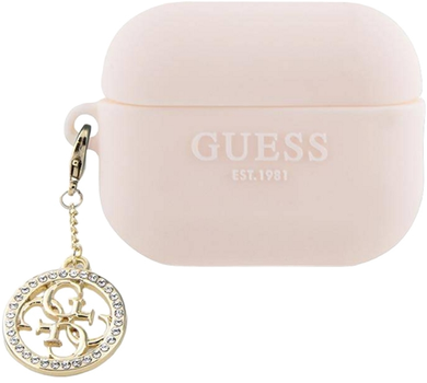 Чохол CG Mobile Guess 3D Rubber 4G Diamond Charm GUAP23DSLGHDP для AirPods Pro 2 Pink (3666339171285)
