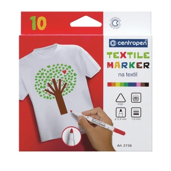 Комплект из 10-ти маркеров Centropen Textile 1.8 мм ассорти (2739.10)