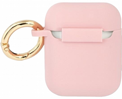 Etui CG Mobile Guess Silicone Vintage Script GUA2SSSI do AirPods 1 / 2 Różowy (3666339009991)