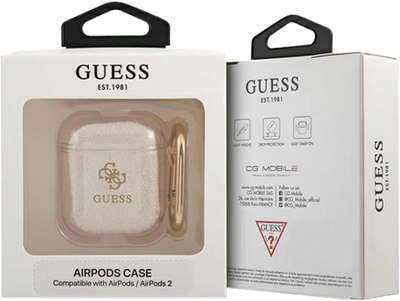 Etui CG Mobile Guess Glitter Collection GUA2UCG4GD do AirPods 1 / 2 Złoty (3666339009878)