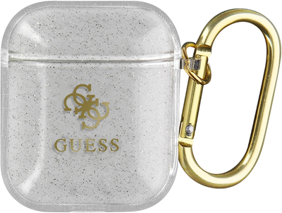 Etui CG Mobile Guess Glitter Collection GUA2UCG4GT do AirPods 1 / 2 Przezroczysty (3666339009908)