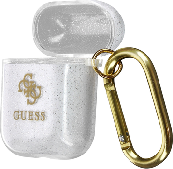 Etui CG Mobile Guess Glitter Collection GUA2UCG4GT do AirPods 1 / 2 Przezroczysty (3666339009908)