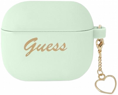 Etui CG Mobile Guess Silicone Charm Heart Collection GUA3LSCHSN do AirPods 3 Zielony (3666339039080)