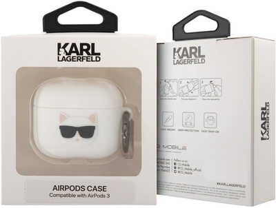 Etui CG Mobile Karl Lagerfeld Silicone Choupette KLACA3SILCHWH do AirPods 3 Biały (3666339009373)