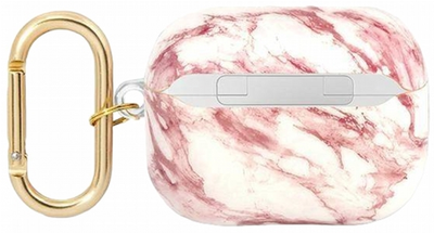 Etui CG Mobile Guess Marble Strap Collection GUAPHCHMAP do AirPods Pro Różowy (3666339047207)