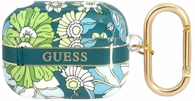 Etui CG Mobile Guess Flower Strap Collection GUAPHHFLN do AirPods Pro Zielony (3666339047306)