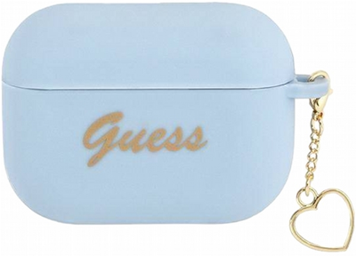 Etui CG Mobile Guess Silicone Charm Heart Collection GUAPLSCHSB do AirPods Pro Niebieski (3666339039042)