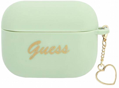 Etui CG Mobile Guess Silicone Charm Heart Collection GUAPLSCHSN do AirPods Pro Zielony (3666339039073)
