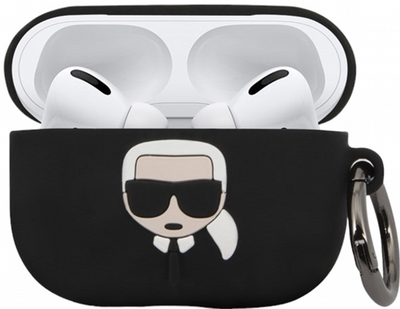 Etui CG Mobile Karl Lagerfeld Silicone Ikonik KLACAPSILGLBK do Apple AirPods Pro Czarny (3700740472453)