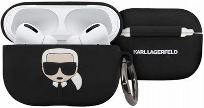 Etui CG Mobile Karl Lagerfeld Silicone Ikonik KLACAPSILGLBK do Apple AirPods Pro Czarny (3700740472453)