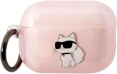 Etui CG Mobile Karl Lagerfeld Ikonik Choupette KLAP2HNCHTCP do Apple AirPods Pro 2 Różowy (3666339099329)