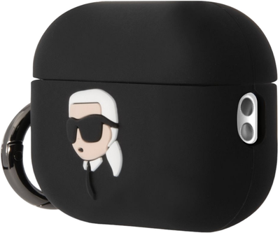 Etui CG Mobile Karl Lagerfeld Silicone Karl Head 3D KLAP2RUNIKK do Apple AirPods Pro 2 Czarny (3666339099237)