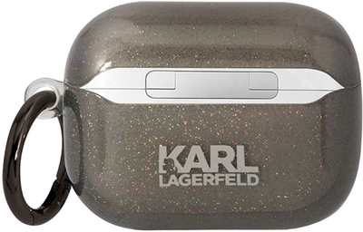 Etui CG Mobile Karl Lagerfeld Glitter Karl&Choupette KLAPHNKCTGK do Airpods Pro Czarny (3666339088149)
