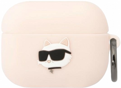 Etui CG Mobile Karl Lagerfeld Silicone Choupette Head 3D KLAPRUNCHP do AirPods Pro Różowy (3666339087968)