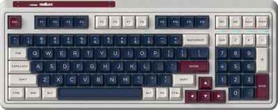 Клавиатура беспроводная FL ESPORTS CMK98 SAM Metal Heart Kailh MX Cool Mint Wireless/Bluetooth/USB White-Blue (CMK98SAM-3767)