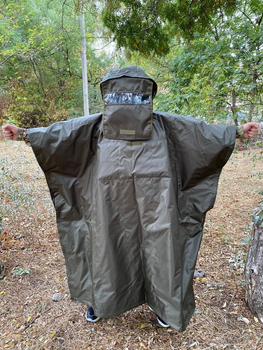 Антитепловизор накидка пончо защита от тепловизоров, плащ костюм от тепловизора дождевик пончо олива Анти-тепловизор