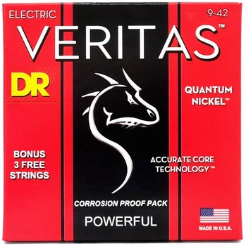 Струны для электрогитары DR STRINGS VERITAS COATED CORE ELECTRIC GUITAR STRINGS - LIGHT (9-42)