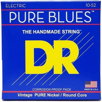 Струны для электрогитары DR STRINGS PURE BLUES ELECTRIC GUITAR STRINGS - MEDIUM TO HEAVY (10-52)