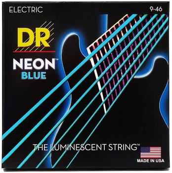 Струны для электрогитары DR STRINGS NEON BLUE ELECTRIC - LIGHT HEAVY (9-46)